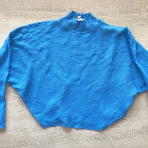Philosophy Light Blue Ribbed Mock Neck Sweater Top